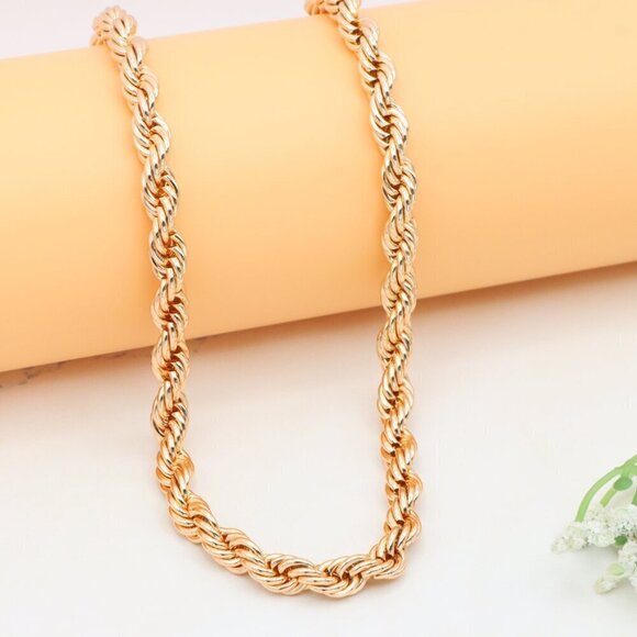Bold Rope Design Rose Gold Necklace for Stylish Look, XPNL0342 - Picture 6 of 10